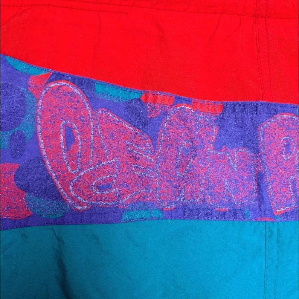 Vintage Ocean Pacific Swim Trunks Neon Bathing Suit Shorts OP 80s 90s Size XL